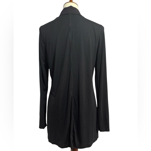 Lauren Ralph Lauren Black Drapey Open Front Long Sleeve Cardigan Size Medium - Picture 3 of 12